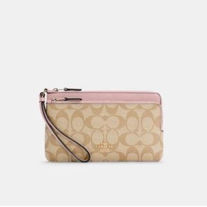 Coach Double Zip Wallet in Signature Canvas